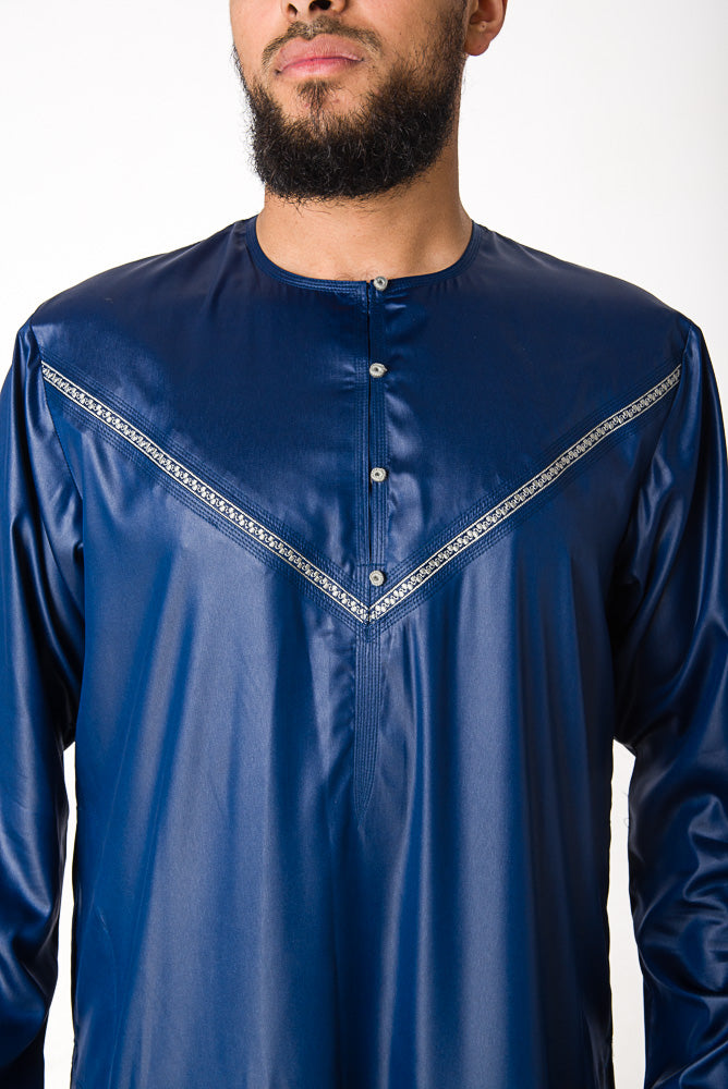 Navy Omani Thobe - jubbas.com