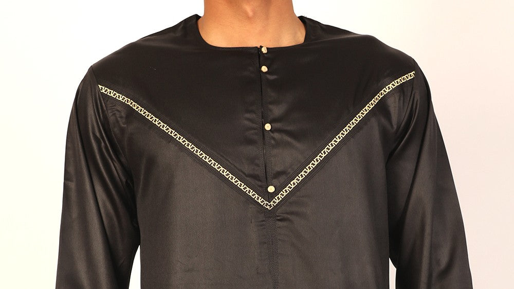 Black|Beige Boys Omani kandura - jubbascom