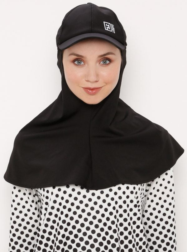 Black Cap Sports Hijab - jubbas.com