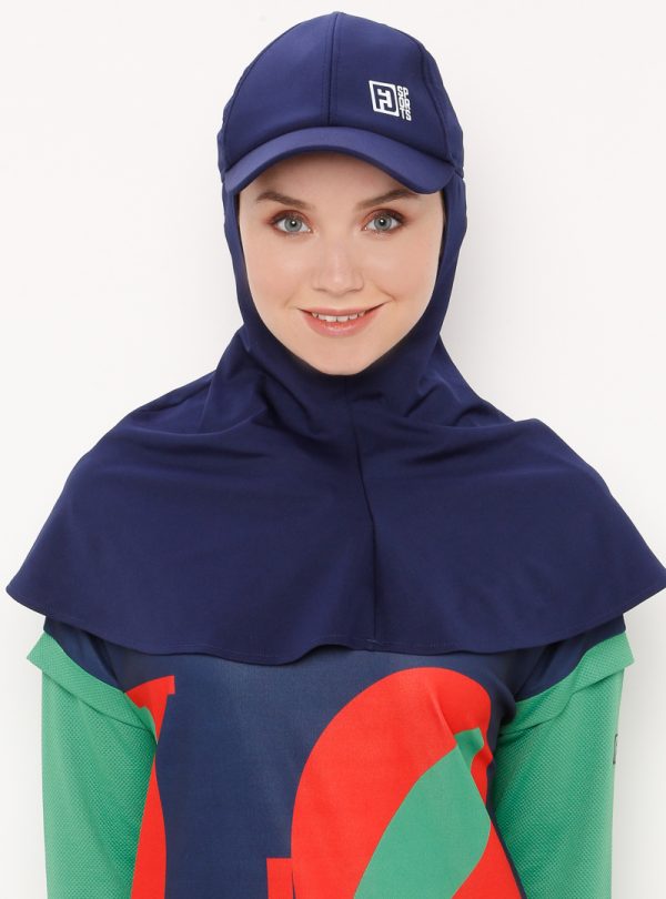 Navy Cap Sports Hijab - jubbas.com