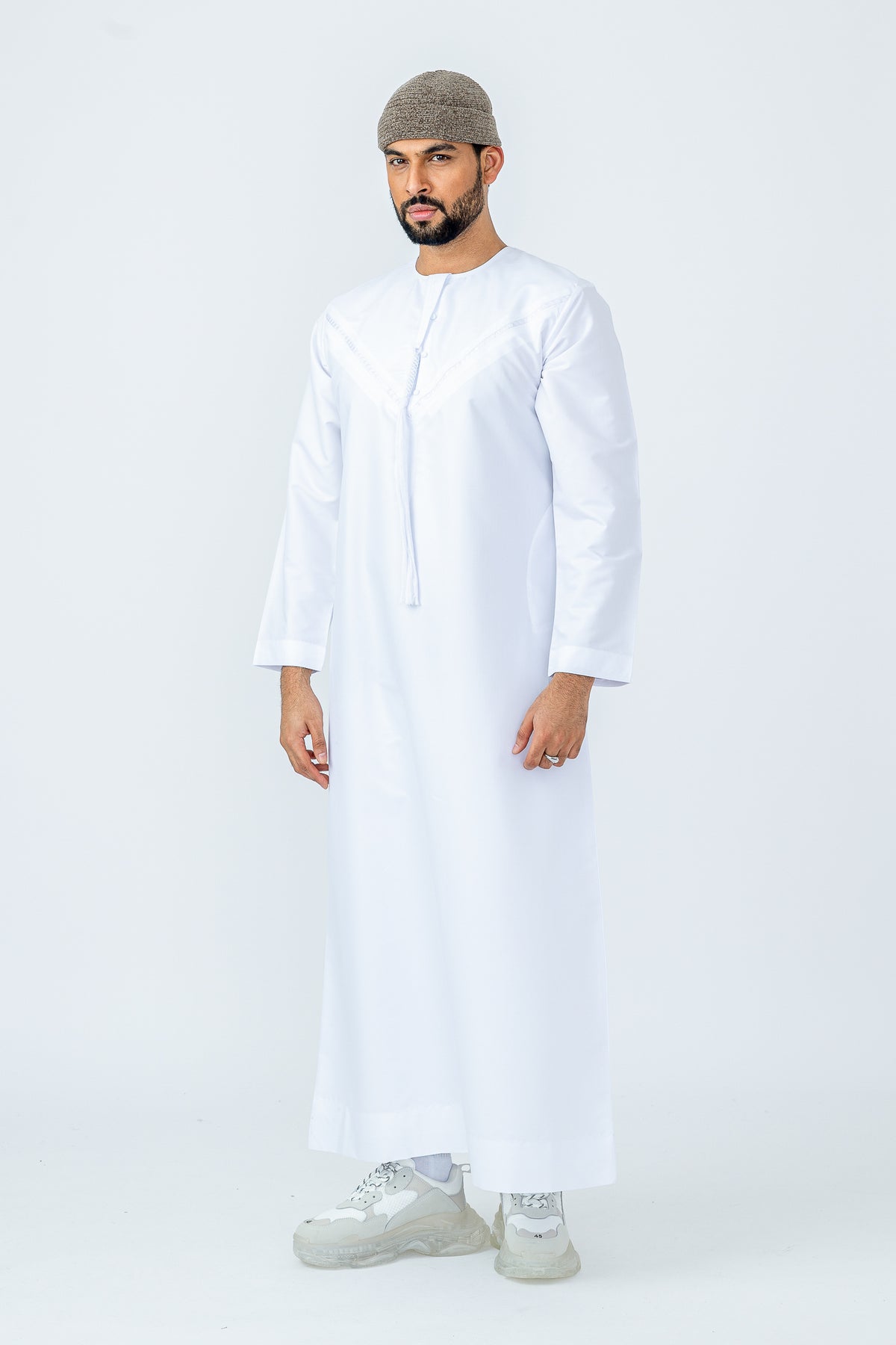 White Emirati Style Thobe
