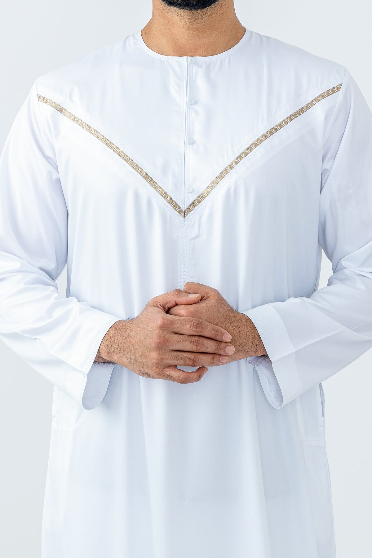 White|Gold Omani Thobe