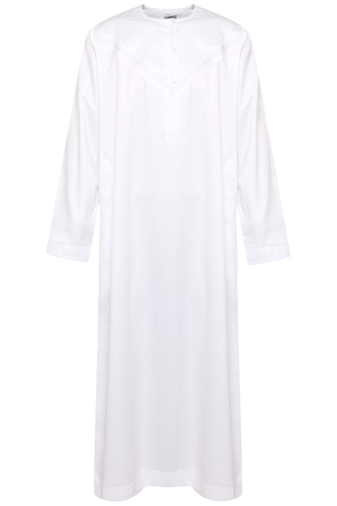White Omani Boys Jubbah - jubbascom