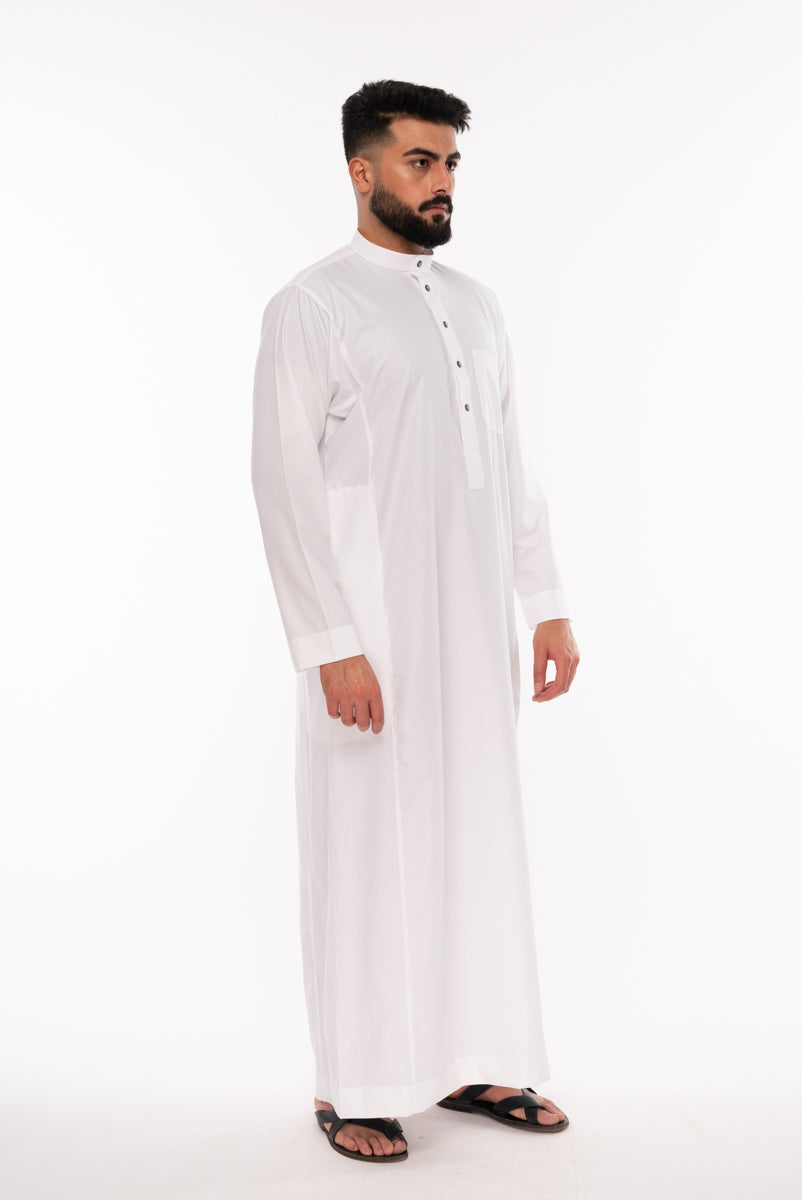 White Stud Collar Thobe