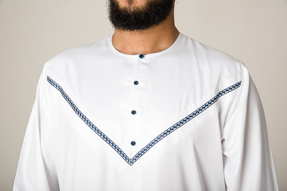 White|Blue Omani Plus Size
