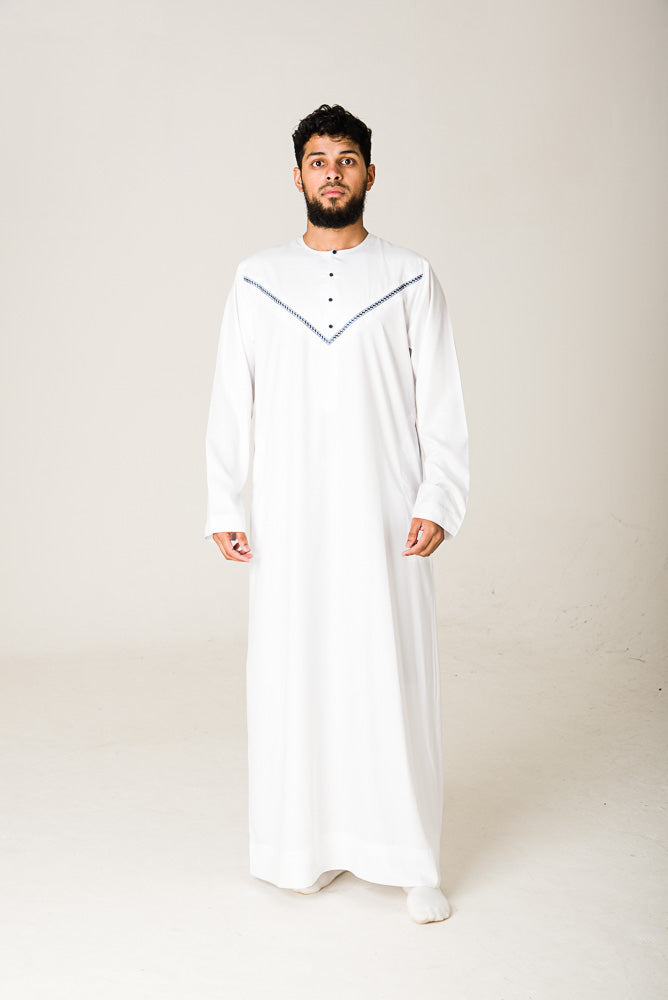 White|Blue Omani Plus Size