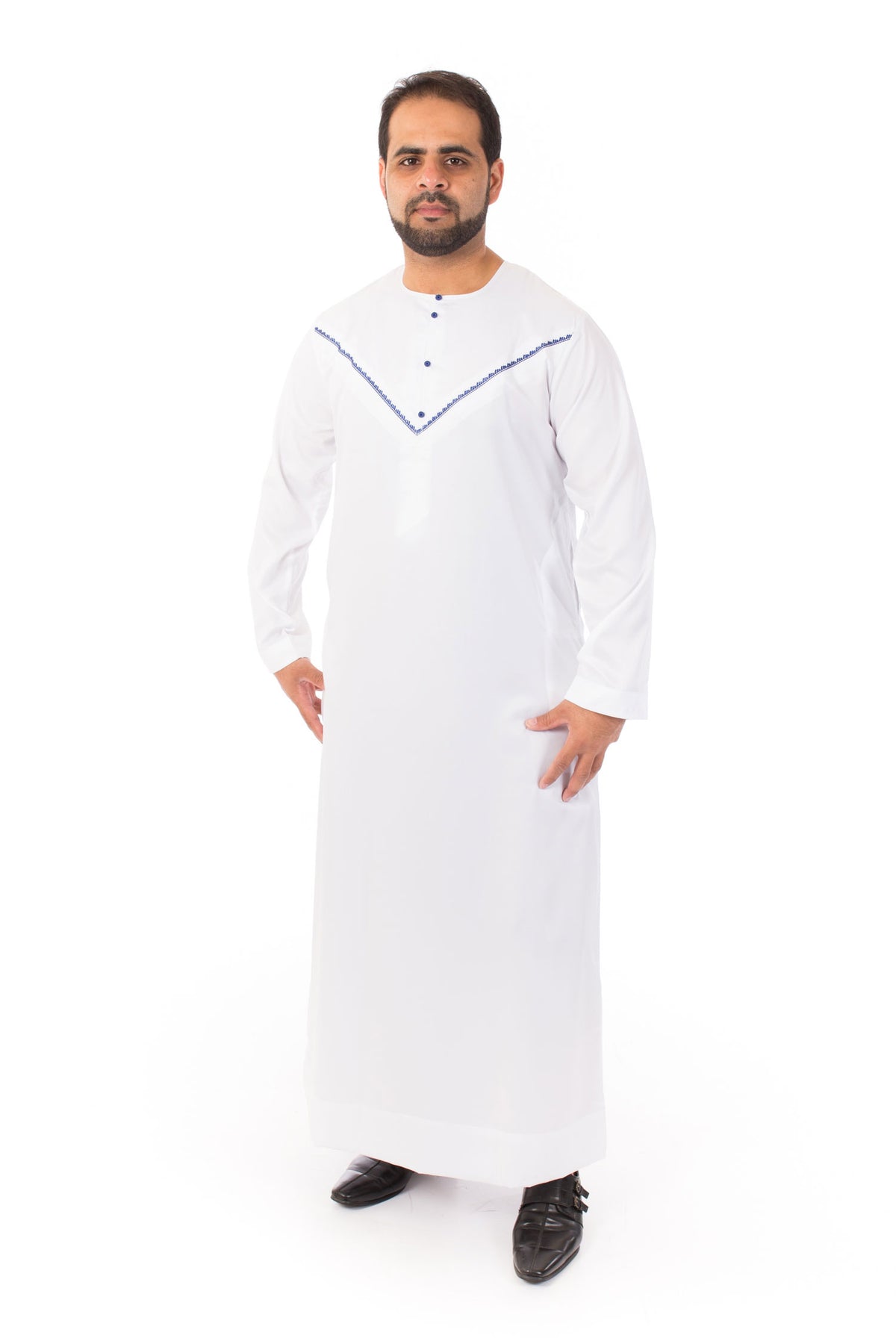 White|Navy Omani Jubba