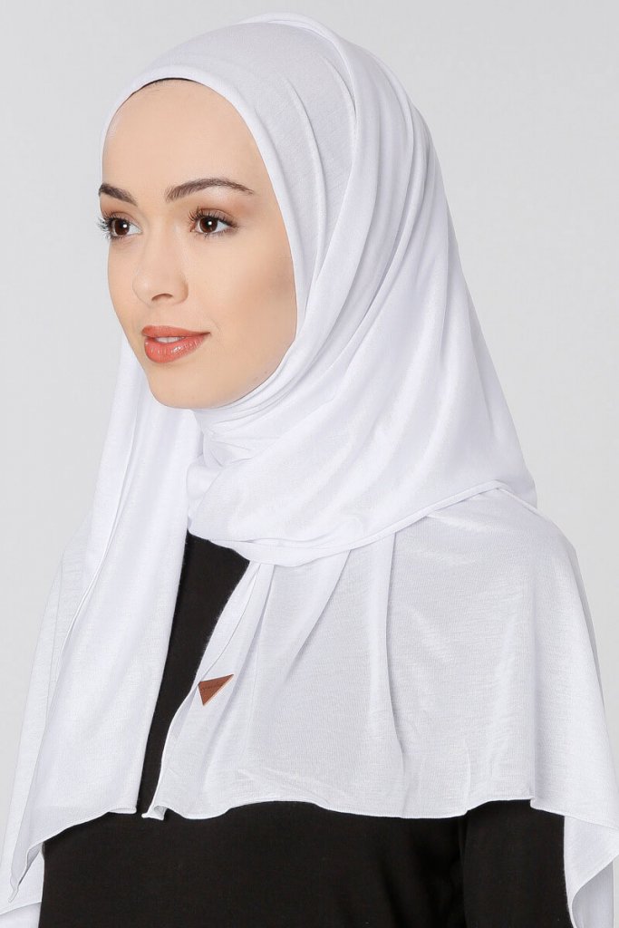 White Jersey Hijab - jubbas.com