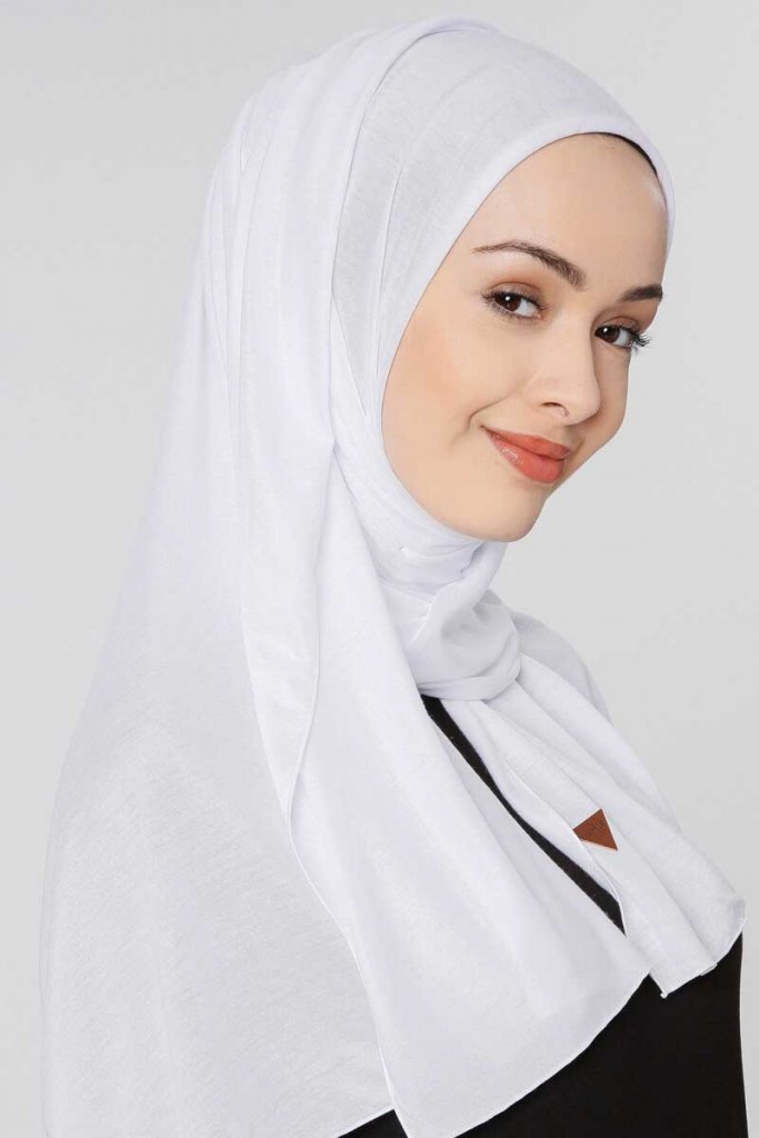 White Jersey Hijab - jubbas.com