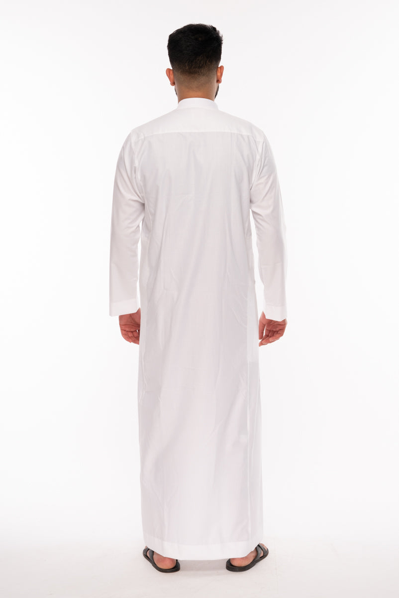 White Stud Collar Thobe
