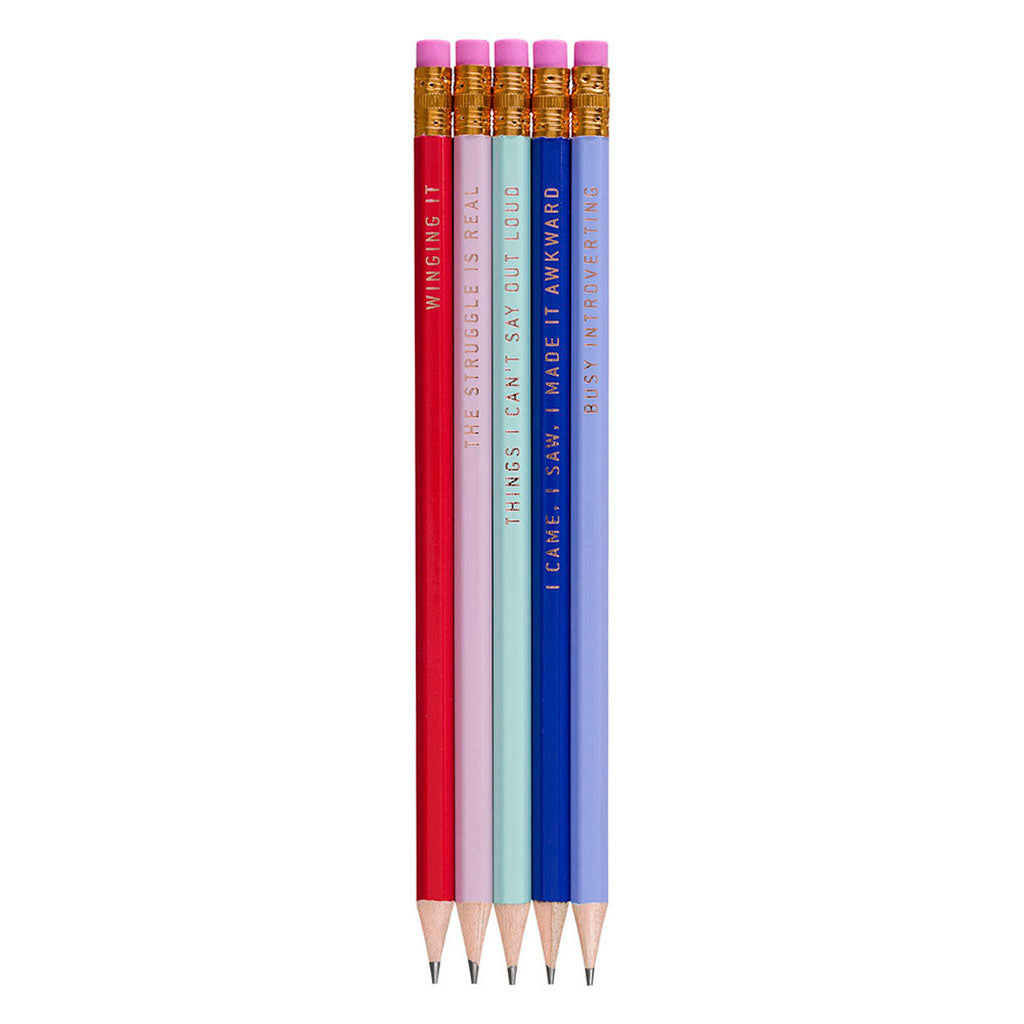 SET OF 5 PENCILS - HB - KEEPING IT REAL - jubbas.com
